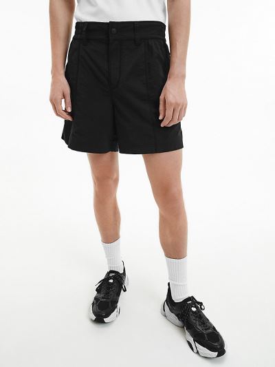 Calvin Klein Ruhák HU655385 | Calvin Klein Nylon Cargo Férfi Rövidnadrág Fekete